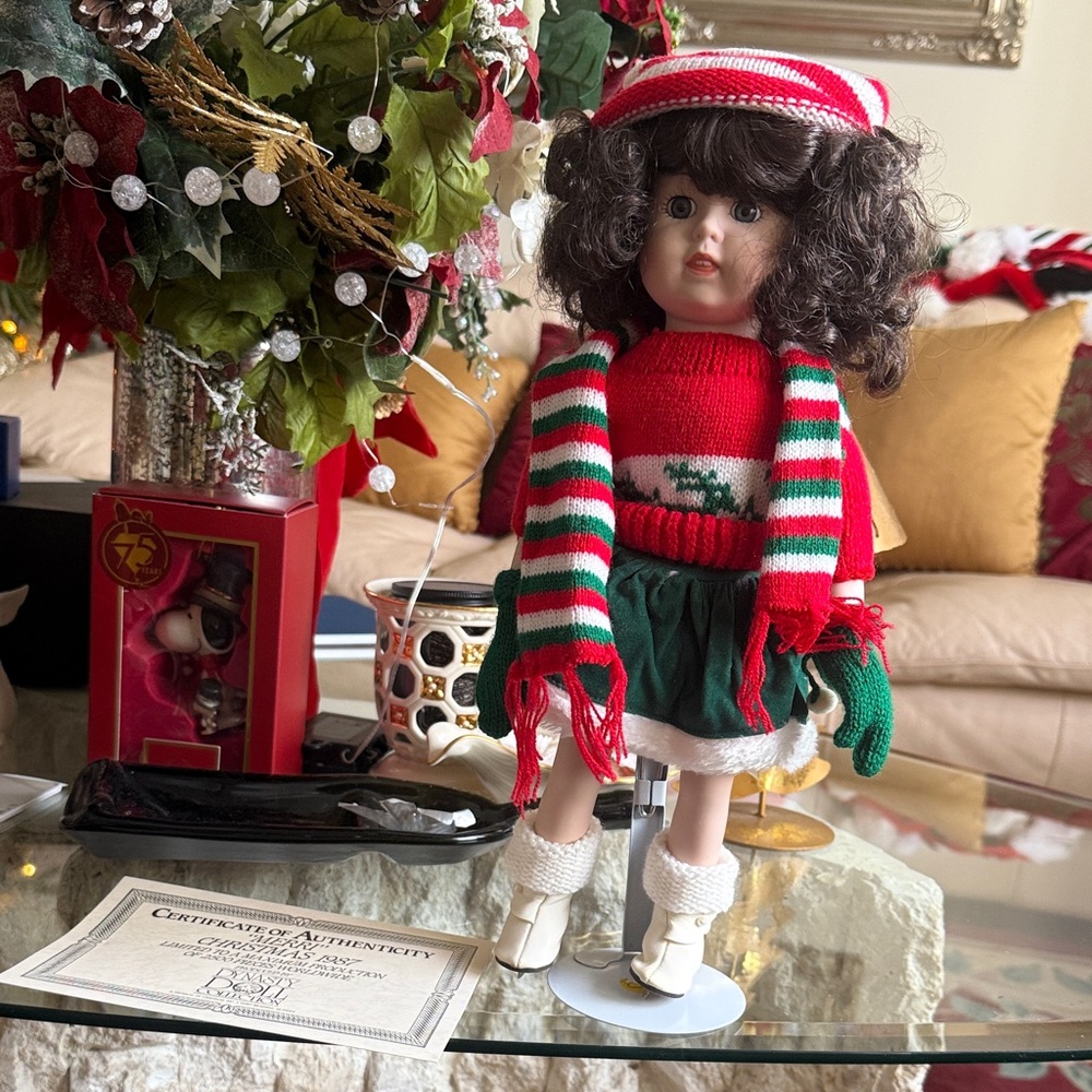 Holiday Doll with Red and Green Outfit